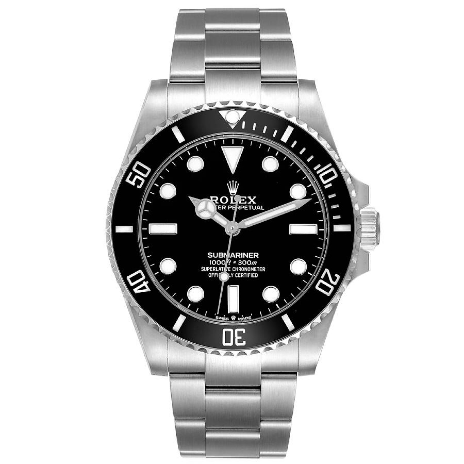 Rolex Submariner Non Date Ceramic Bezel Steel Mens Watch 124060