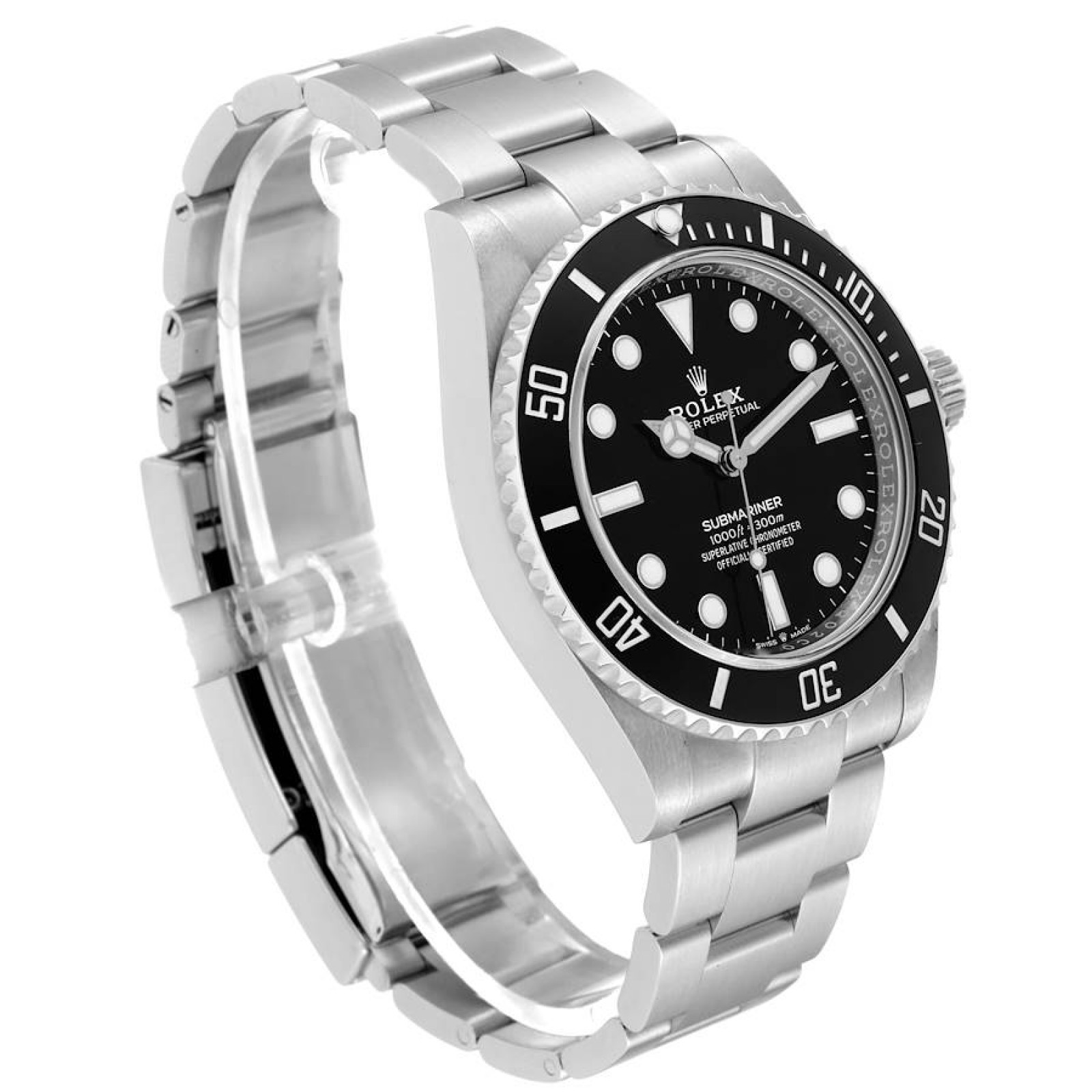 Rolex Submariner Non Date Ceramic Bezel Steel Mens Watch 124060