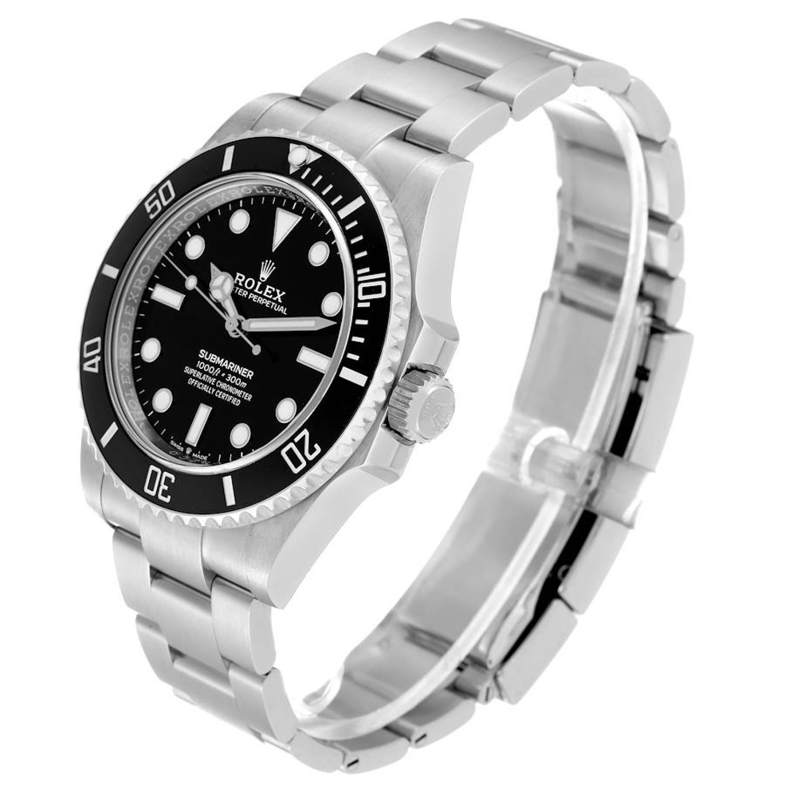 Rolex Submariner Non Date Ceramic Bezel Steel Mens Watch 124060