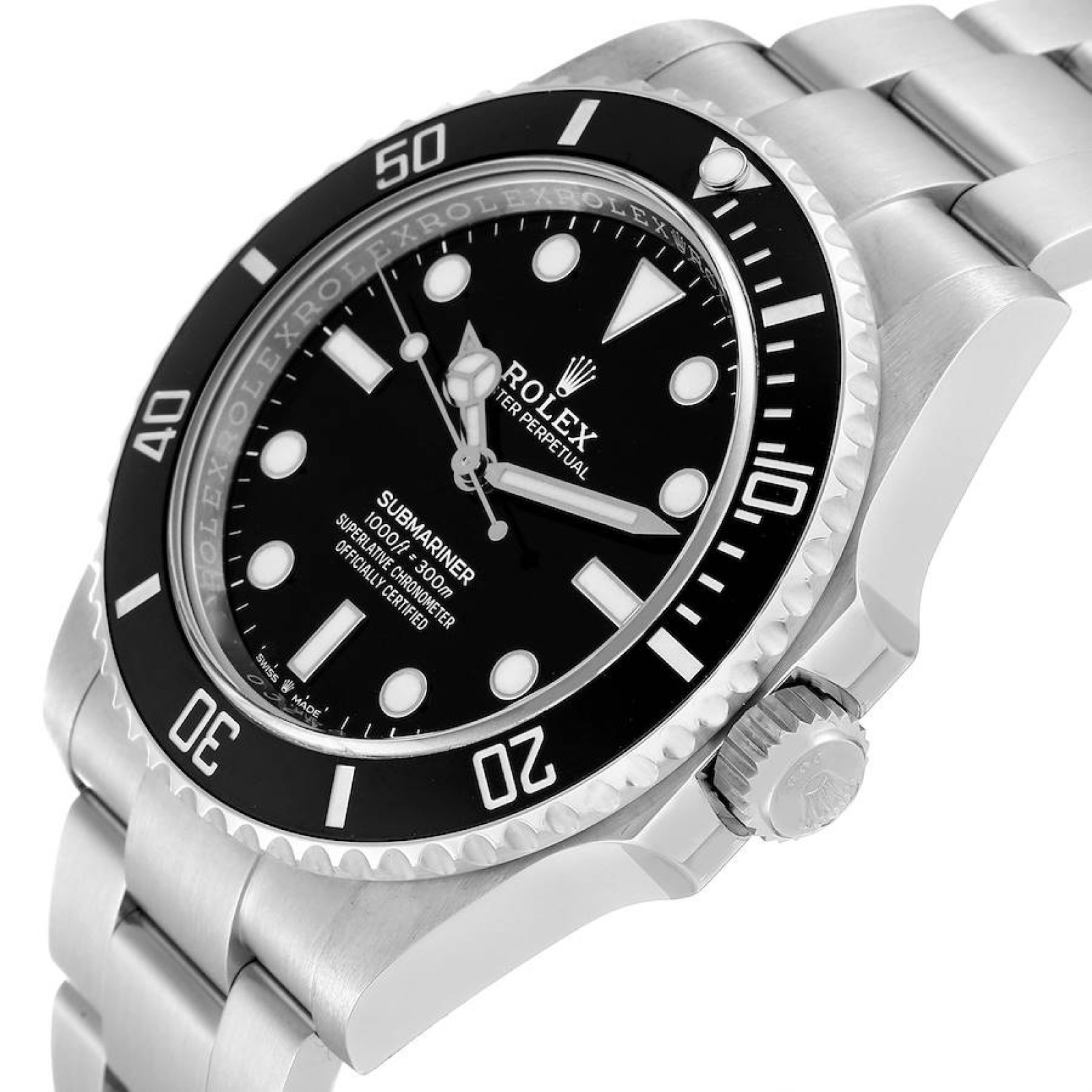 Rolex Submariner Non Date Ceramic Bezel Steel Mens Watch 124060