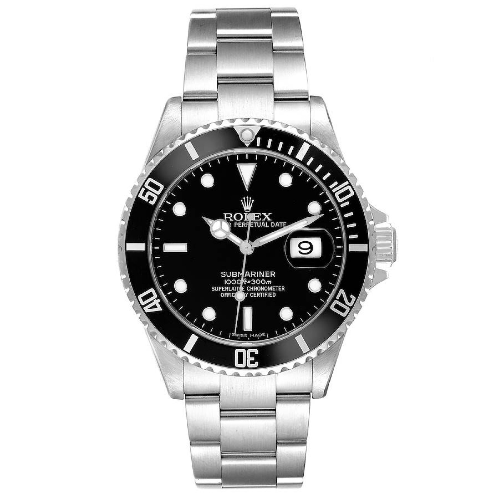 Rolex Submariner Date Black Dial Steel Mens Watch 16610