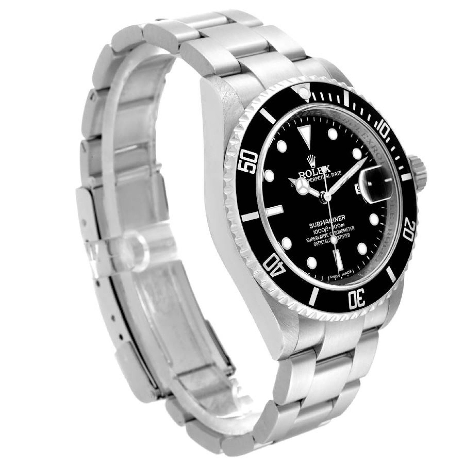 Rolex Submariner Date Black Dial Steel Mens Watch 16610