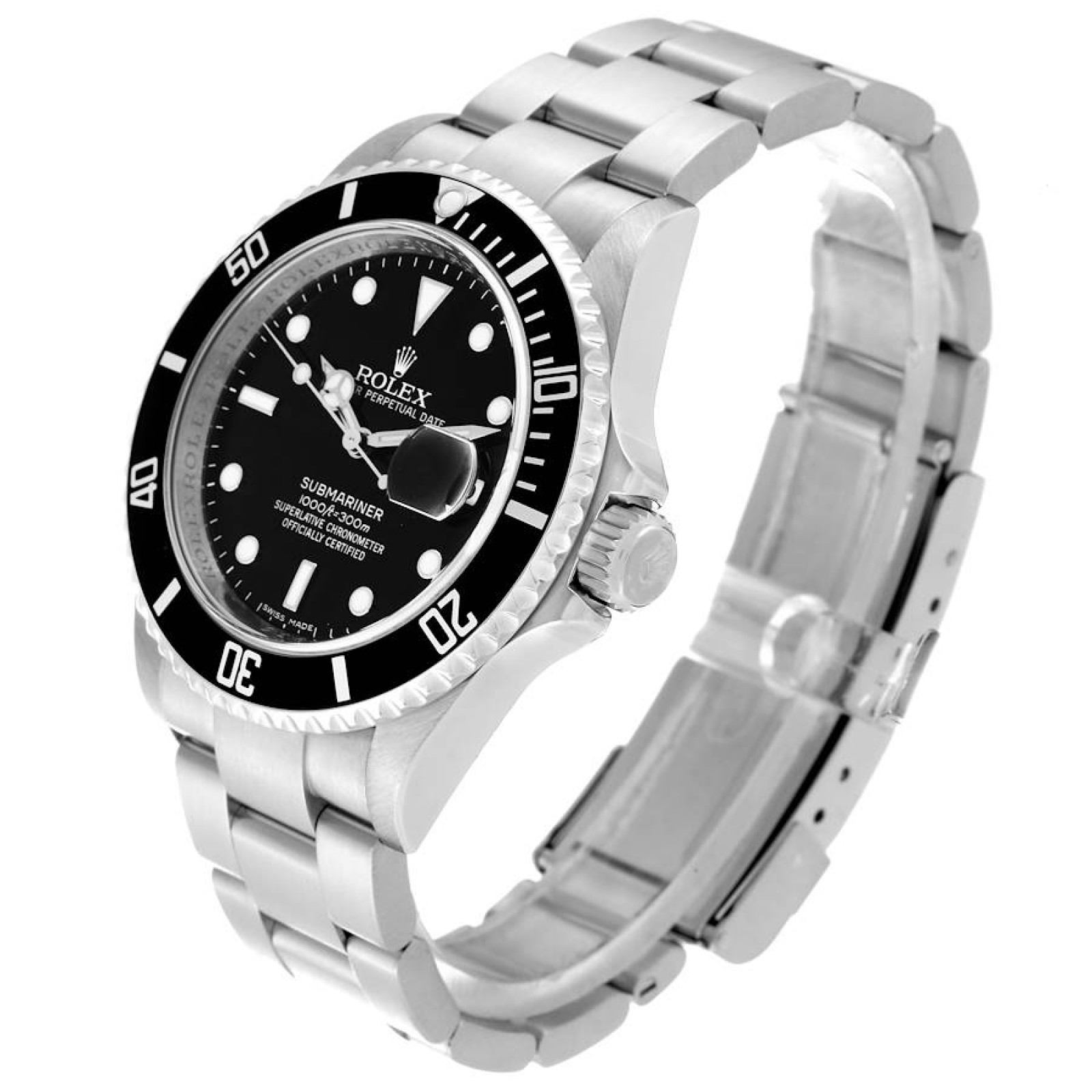 Rolex Submariner Date Black Dial Steel Mens Watch 16610