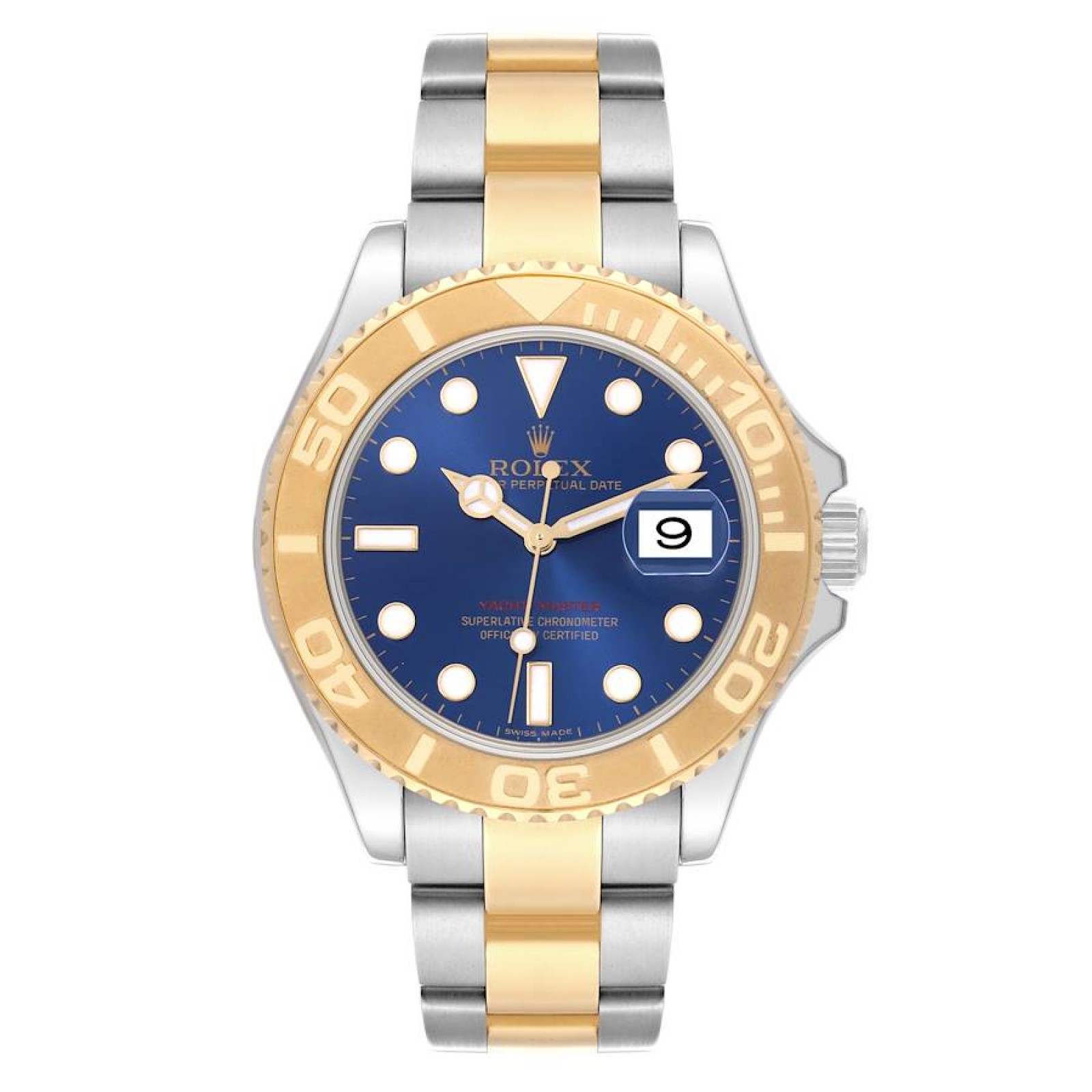 Rolex Yachtmaster 40mm Steel Yellow Gold Blue Dial Mens Watch 16623