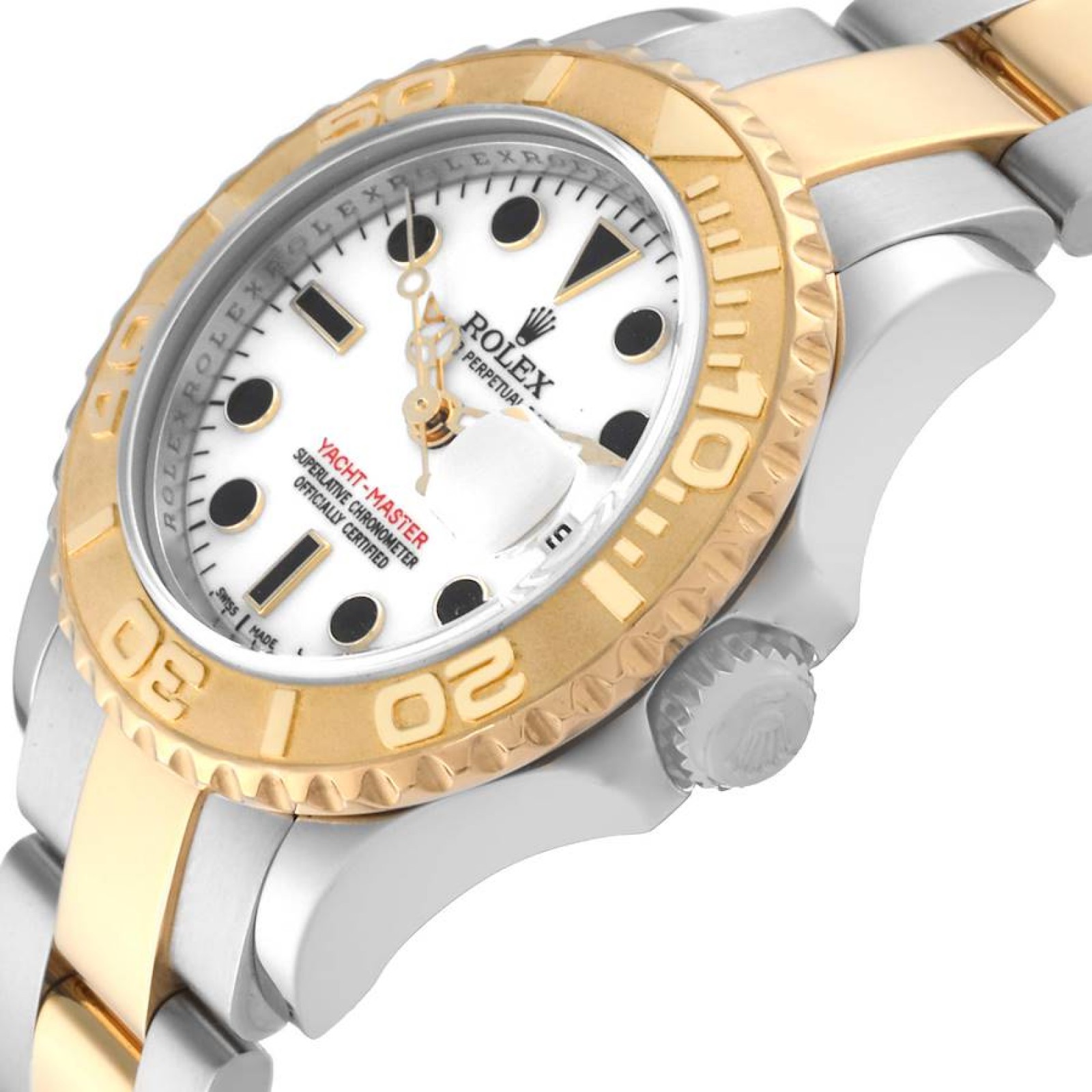 Rolex Yachtmaster 29 White Dial Steel Yellow Gold Ladies Watch 169623