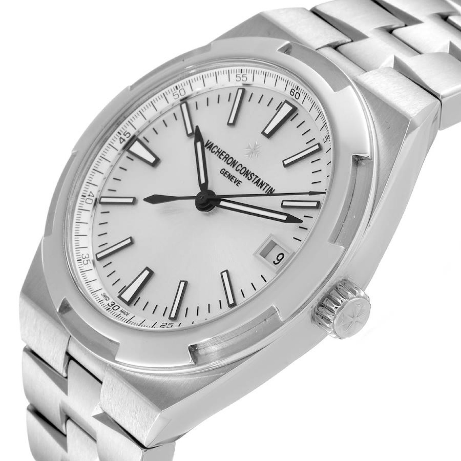 Vacheron Constantin Overseas Silver Dial Steel Mens Watch 4500V