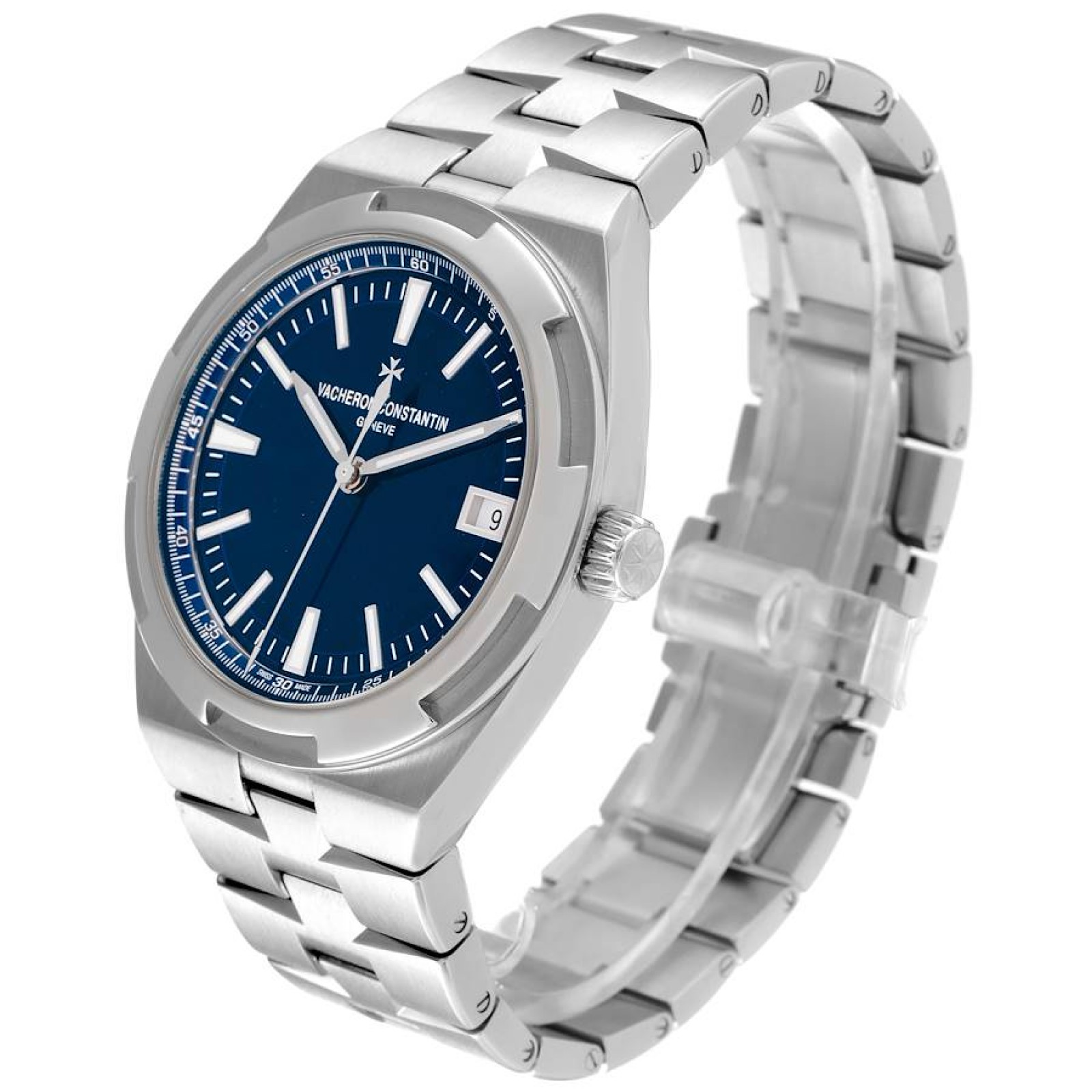 Vacheron Constantin Overseas Blue Dial Steel Mens Watch 4500V