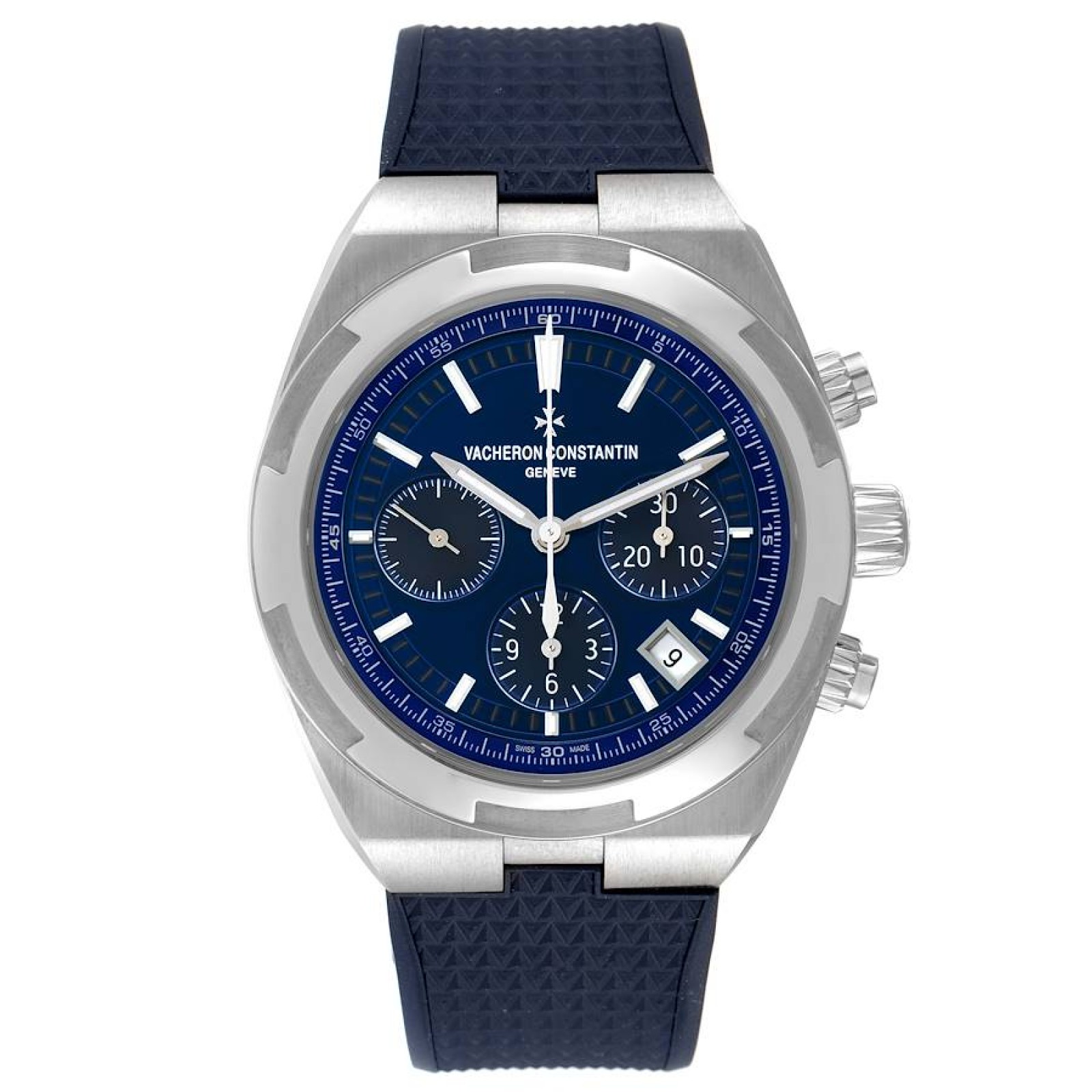 Vacheron Constantin Overseas Blue Dial Chronograph Mens Watch 5500V