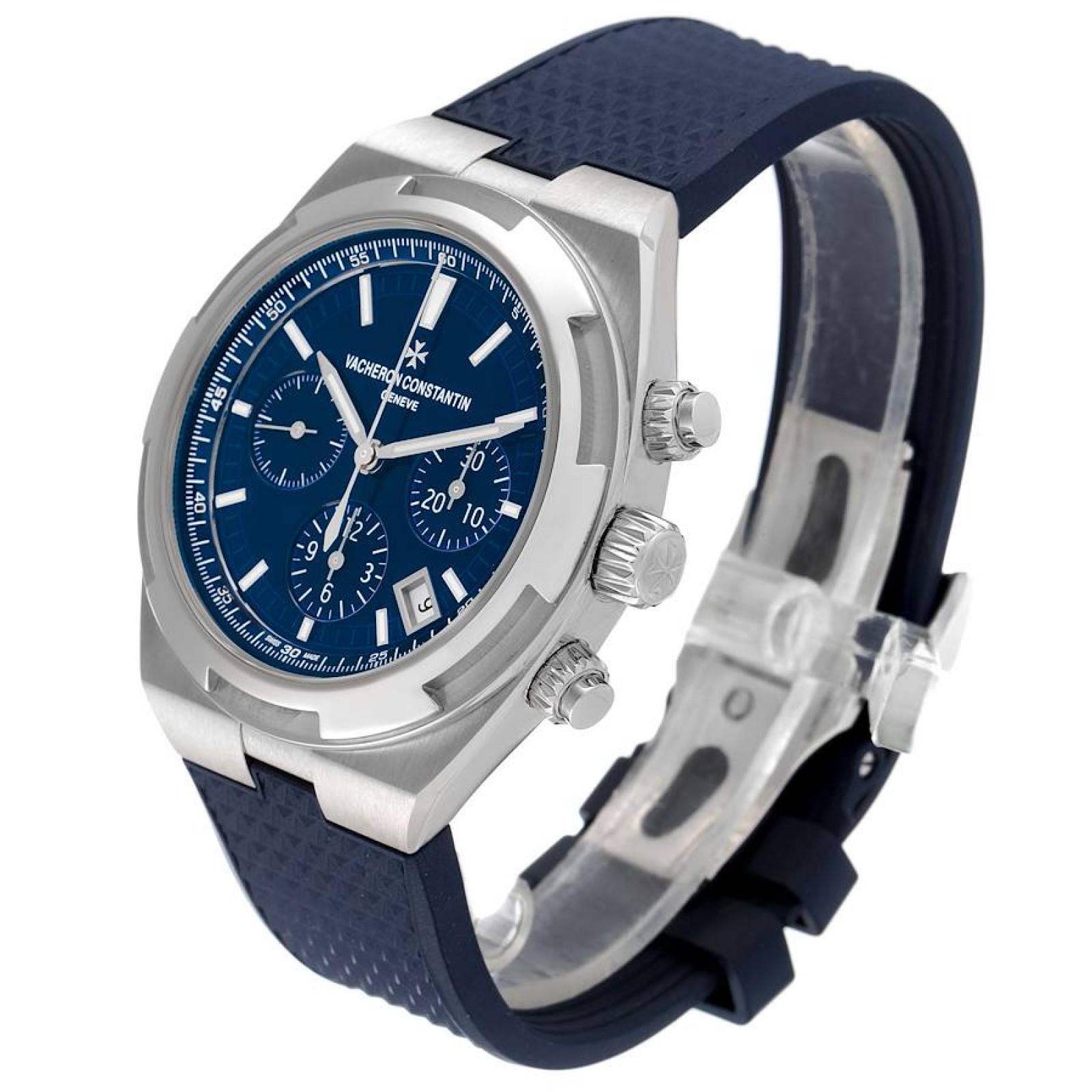 Vacheron Constantin Overseas Blue Dial Chronograph Mens Watch 5500V