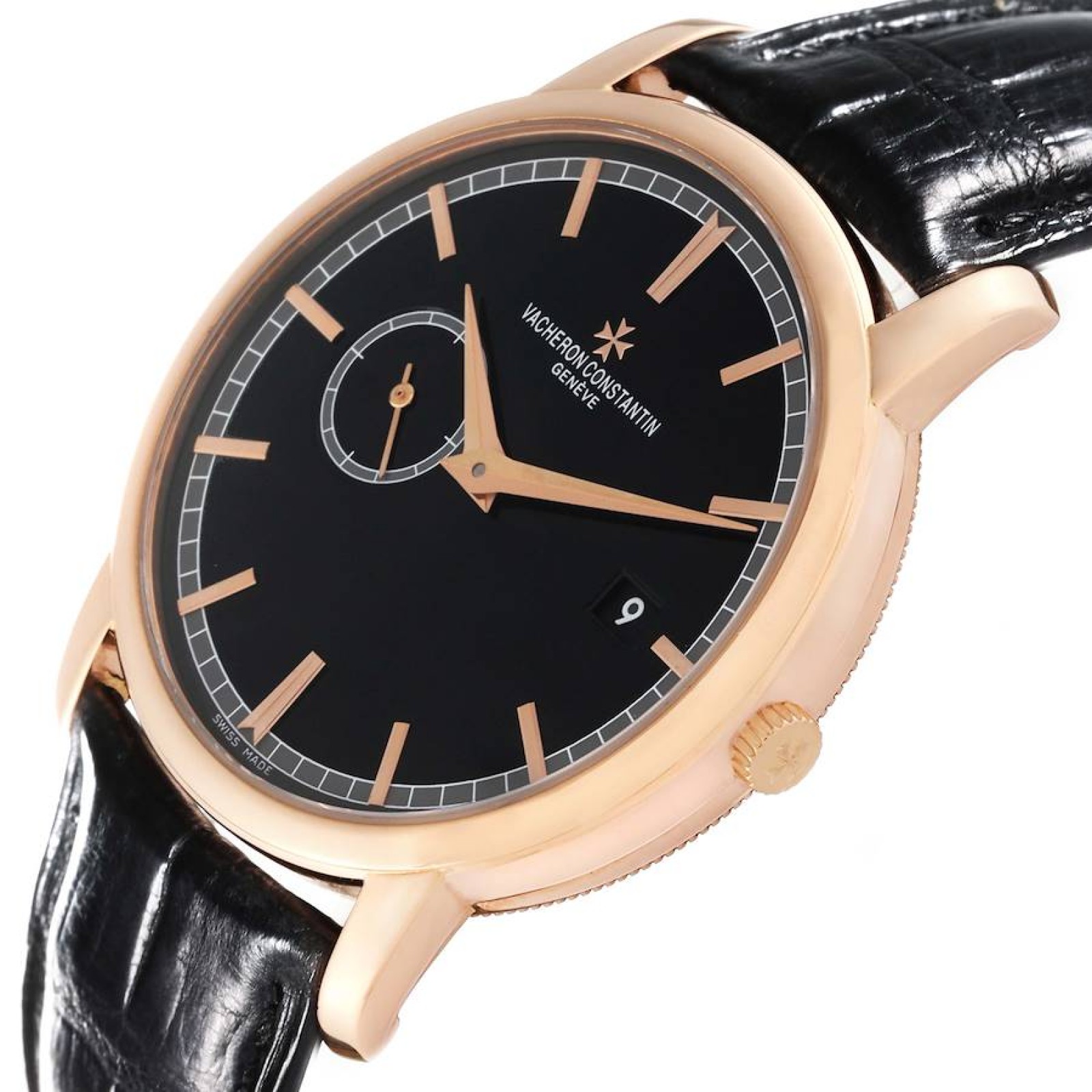 Vacheron Constantin Traditionnelle Rose Gold Black Dial Mens Watch 87172